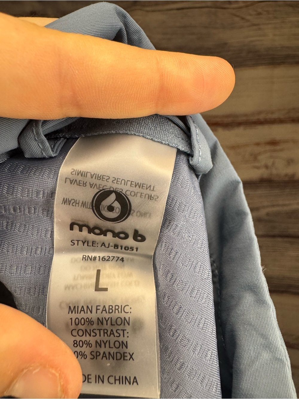 Mono B Slate Blue Water-Resistant Active Jacket, new, large - Picture 3 of 3